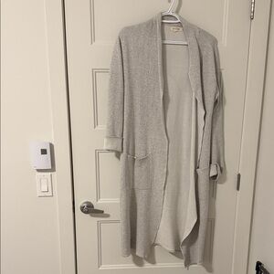 Women's Gray Open-Front Sweater